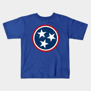 Tennessee Tristar Flag - Vintage Distressed Kids T-Shirt